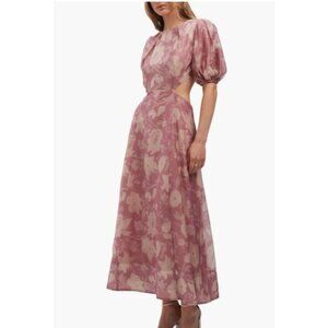 Bardot Fontana Midi Dress Size XXL/ 12 Women's Open Back Dusty Rose NEW $219
